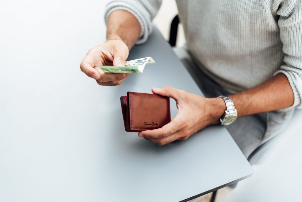 Geldbeutel Jaimie Jacobs Startup Fotoshooting